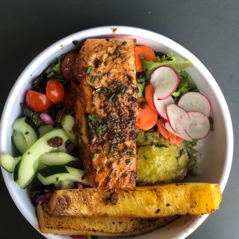 Slapfish - Grilled Fish Bowl (choose from one of their daily fish - I got grilled salmon and added the grilled pineapple) - Seafood Near Me - Park City, Utah Slapfish - Grilled Fish Bowl (choose from one of their daily fish - I got grilled salmon and added the grilled pineapple) - Seafood Near Me - Park City, Utah