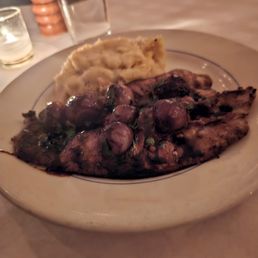 Calf's Liver Alla Veneziana- Caramelized cipollini onion & balsamic vinegar with potatoes contadina. $28. Excellent Calf's Liver Alla Veneziana- Caramelized cipollini onion & balsamic vinegar with potatoes contadina. $28. Excellent