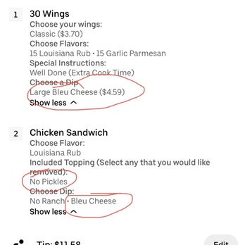 Wingstop - Missing all blue cheese and I've got gross pickles on my sandwich! - Chicken Wings Near Me - Lehigh Acres, Florida Wingstop - Missing all blue cheese and I've got gross pickles on my sandwich! - Chicken Wings Near Me - Lehigh Acres, Florida