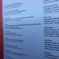 The Bean Barn - Menu!