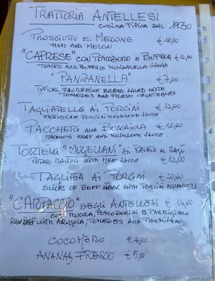 Menu photo 1 Trattoria Antellesi Florence, FI Menu photo 1 Trattoria Antellesi Florence, FI