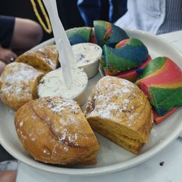 Rainbow bagel and French toast bagel Rainbow bagel and French toast bagel