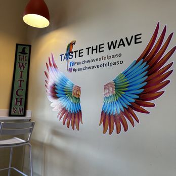 Peachwave of El Paso - colorful wings on the wall - Ice Cream & Frozen Yogurt Near Me - El Paso, Texas Peachwave of El Paso - colorful wings on the wall - Ice Cream & Frozen Yogurt Near Me - El Paso, Texas