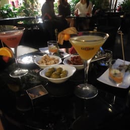 Apperitivo spread with Dolce&Gabanna signature cocktail on the left