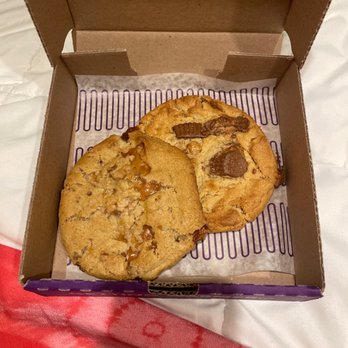 Insomnia Cookies - Chocolate Peanut Butter Cup Jumbo Deluxe Cookie Salted Caramel Deluxe Cookie - Desserts Near Me - San Luis Obispo, California Insomnia Cookies - Chocolate Peanut Butter Cup Jumbo Deluxe Cookie Salted Caramel Deluxe Cookie - Desserts Near Me - San Luis Obispo, California