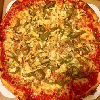 Roman Gourmet - Large Sausage, mushroom, green pepper pizza - Pizza Near Me - Warren, New Jersey Roman Gourmet - Large Sausage, mushroom, green pepper pizza - Pizza Near Me - Warren, New Jersey