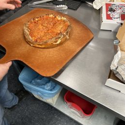 Our Chicago Pizza, fresh out the ovens Our Chicago Pizza, fresh out the ovens