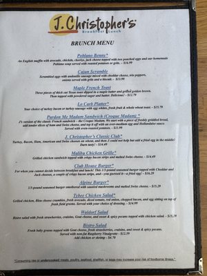 Menu photo 4 J Christopher's Savannah, GA