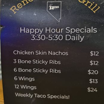 Reno Bar and Grill - Happy hour 330-530 - Comfort Food Near Me - Reno, Nevada Reno Bar and Grill - Happy hour 330-530 - Comfort Food Near Me - Reno, Nevada