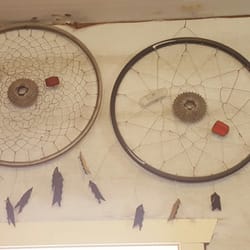Lizard Head Cyclery - Dream catchers made from recycled materials.
