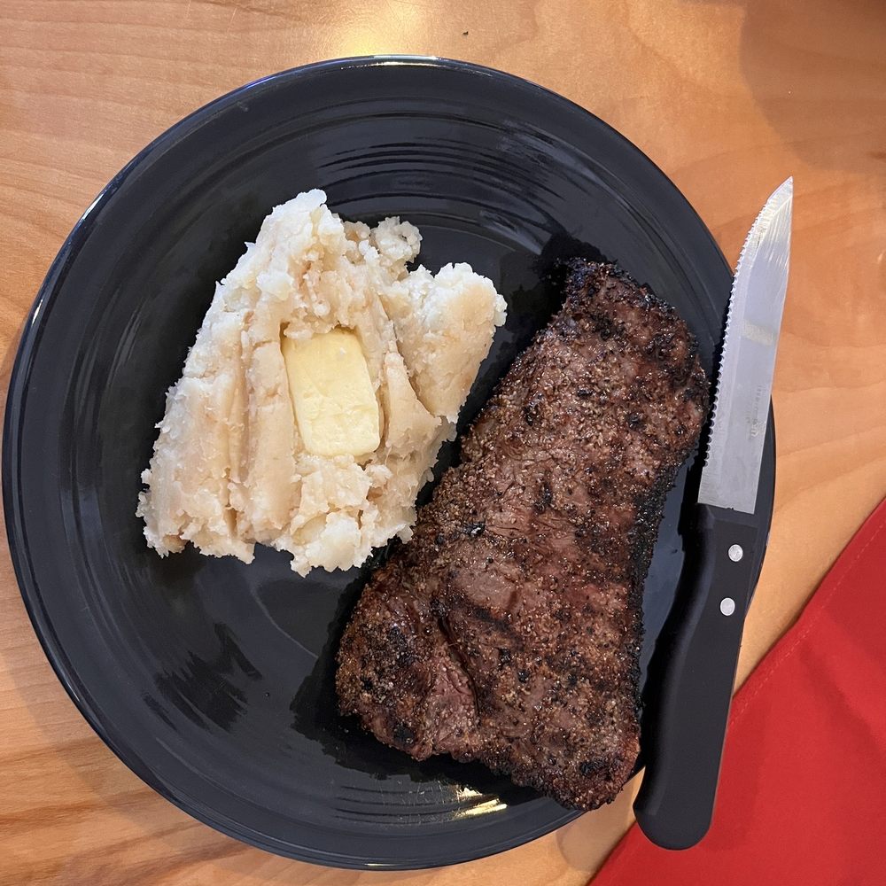 The Well Bar - New York steak dinner. It comes with its own hot slaw or side salad. Delicious! - Bars Near Me - Highwood, Montana The Well Bar - New York steak dinner. It comes with its own hot slaw or side salad. Delicious! - Bars Near Me - Highwood, Montana