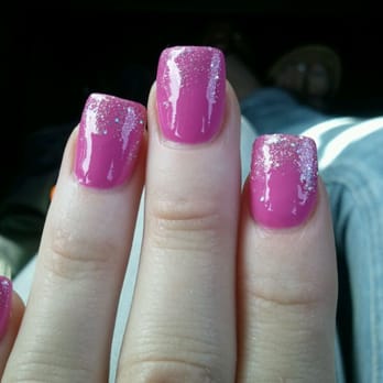 Nancy Manicurist - Hot pink with sparkly tips - Nail Salons Near Me - Pasadena, California Nancy Manicurist - Hot pink with sparkly tips - Nail Salons Near Me - Pasadena, California
