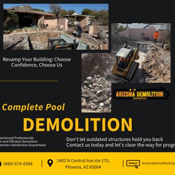 Arizona Demolition Experts - #CompletePoolDemo in Paradise Valley that we successfully completed with a happy customer.
Inquire now to know more about our options! - Demolition Services Near Me - Phoenix, Arizona Arizona Demolition Experts - #CompletePoolDemo in Paradise Valley that we successfully completed with a happy customer.
Inquire now to know more about our options! - Demolition Services Near Me - Phoenix, Arizona