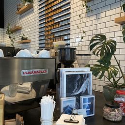 the coffee machine and the counter