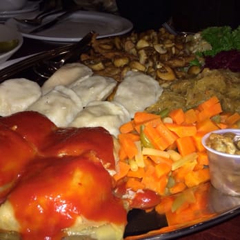 Café Polonez - Platter for 2 with schnitzel, cabbage rolls, pierogies, sauerkraut, beets, and carrots - Polish Near Me - Toronto, Ontario Café Polonez - Platter for 2 with schnitzel, cabbage rolls, pierogies, sauerkraut, beets, and carrots - Polish Near Me - Toronto, Ontario