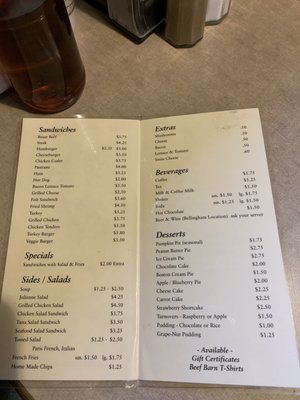 Menu photo 6 The Beef  Barn Bellingham, MA