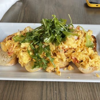 Pinstripes - Lobster & Egg Bruschetta - available Sat until 3pm - Bowling Near Me - Beachwood, Ohio Pinstripes - Lobster & Egg Bruschetta - available Sat until 3pm - Bowling Near Me - Beachwood, Ohio