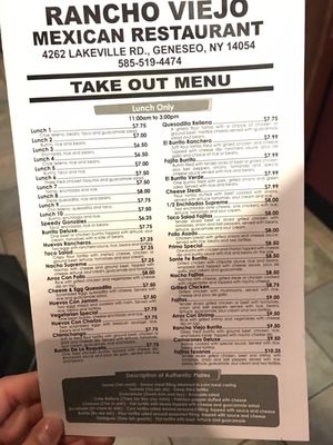 Menu photo 1 Rancho Viejo Geneseo, NY Menu photo 1 Rancho Viejo Geneseo, NY