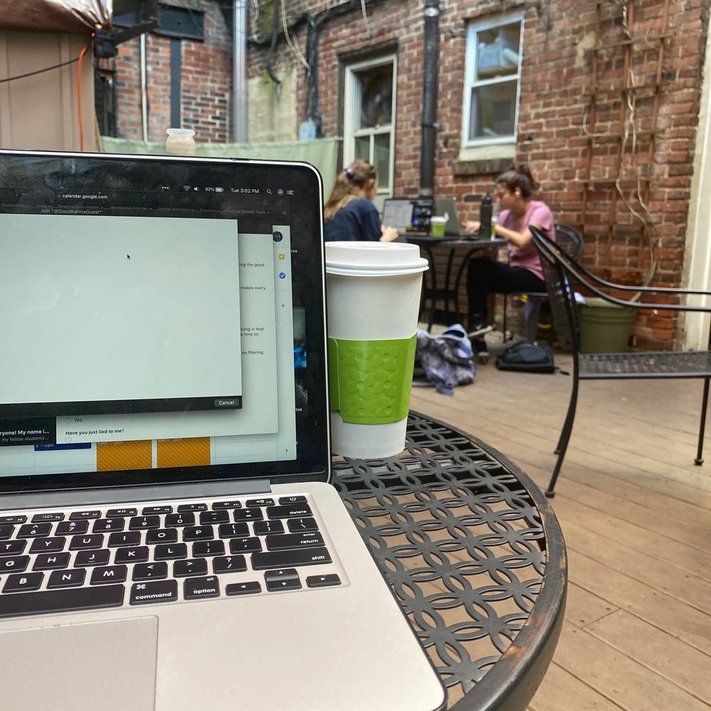 a laptop on a table