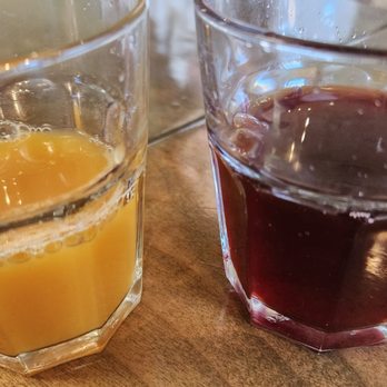 Sofra Grill - Samples of peach and cherry mint lemonade - Mediterranean Near Me - South San Francisco, California