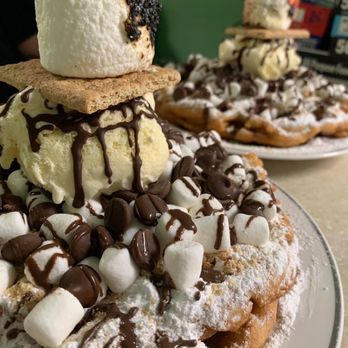 SAB’s Candy Shop - S'mores Funnel Cake! Camp Out at Sab's! - Shaved Ice Near Me - Harlingen, Texas SAB’s Candy Shop - S'mores Funnel Cake! Camp Out at Sab's! - Shaved Ice Near Me - Harlingen, Texas