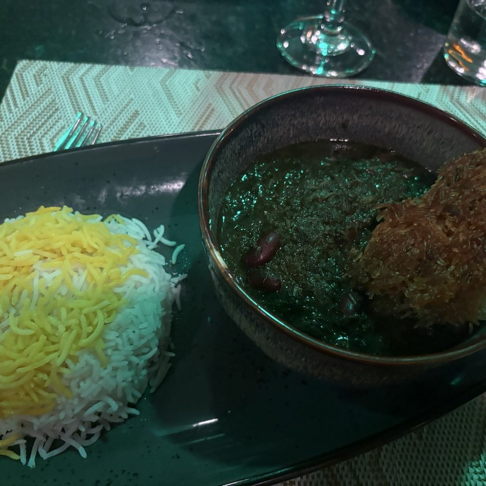 ghormeh sabzi and saffron rice ghormeh sabzi and saffron rice