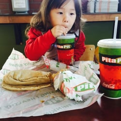 Pita Pit - Enjoying our late lunch!