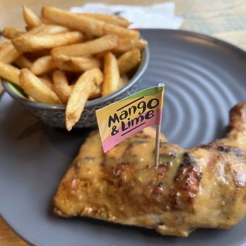 Nando's Peri-Peri - 1/4 Chicken Leg with mango lime dressing and chips - Portuguese Near Me - North Bethesda, Maryland Nando's Peri-Peri - 1/4 Chicken Leg with mango lime dressing and chips - Portuguese Near Me - North Bethesda, Maryland