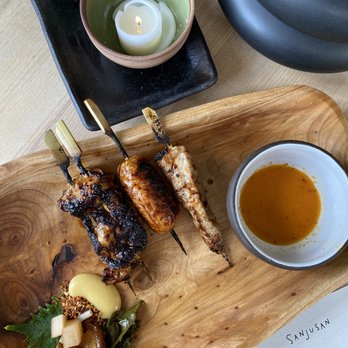 Sanjusan - Chicken Yakitori! So so good! IG: @bettyeatsthecity - Pizza Near Me - Minneapolis, Minnesota Sanjusan - Chicken Yakitori! So so good! IG: @bettyeatsthecity - Pizza Near Me - Minneapolis, Minnesota