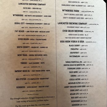 The First Post - Drink Menu - New American Near Me - York, Pennsylvania