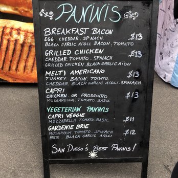 Seb's Panini - menu - Food Stands Near Me - San Diego, California