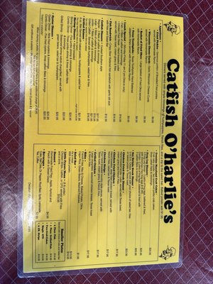 Menu photo 1 Catfish O'Harlies Decatur, TX
