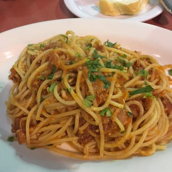 Eatalian - Spaghetti with bacon and onion $12.25 - Italian Near Me - Gardena, California Eatalian - Spaghetti with bacon and onion $12.25 - Italian Near Me - Gardena, California