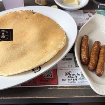 Grumpy's Restaurant - Short stack (2) pancakes and turkey sausage links - Breakfast & Brunch Near Me - Middleburg, Florida