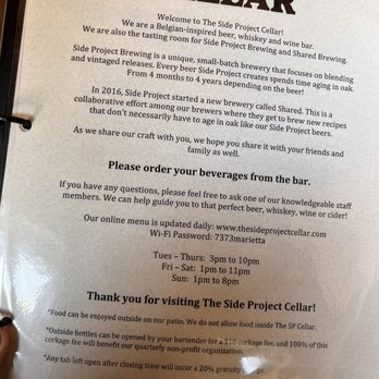 The Side Project Cellar - Information - Beer Bar Near Me - Maplewood, Missouri