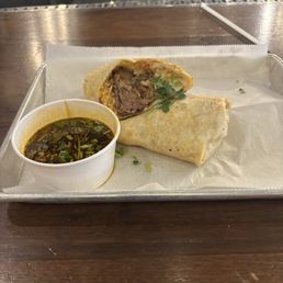 Grilled birria burrito. Excellent Grilled birria burrito. Excellent