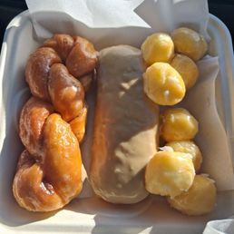 Fresh maple donut and twist  with amazing donut holes. Not to be compared with any other.
