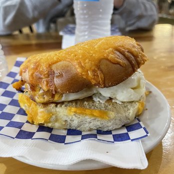 Seaside Coffee House - Cheesy bagel bacon breakfast sandwich - Coffee & Tea Near Me - Seaside, Oregon Seaside Coffee House - Cheesy bagel bacon breakfast sandwich - Coffee & Tea Near Me - Seaside, Oregon