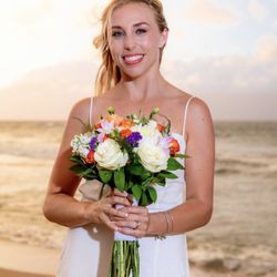 Thank you Terrie! My bouquet was with my all weekend long after my wedding ceremony at ironwoods beach on maui.
