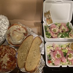 Antonio's Pizzeria - Lasagna, chicken parm, 2 orders of garlic bread and their side salads