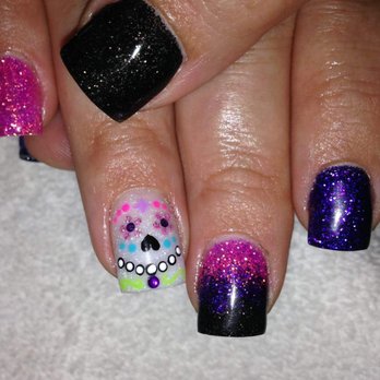Crucial Salon - Day of the Dead nails by Kaytlyn - Hair Stylists Near Me - Chico, California Crucial Salon - Day of the Dead nails by Kaytlyn - Hair Stylists Near Me - Chico, California