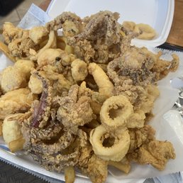 Fried seafood combo calamari instead of fish!! super awesome!!!
