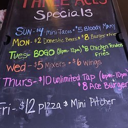 Three Aces North - Daily specials.