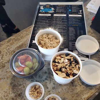Bread & Butter - Fruit nuts and yogurt parfait And Oatmeal with fresh fruits - Breakfast & Brunch Near Me - Crowley, Texas Bread & Butter - Fruit nuts and yogurt parfait And Oatmeal with fresh fruits - Breakfast & Brunch Near Me - Crowley, Texas