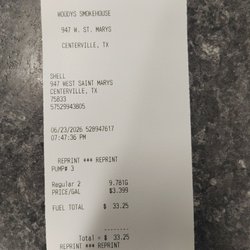Shell - Receipt