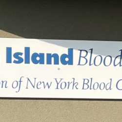 New York Blood Center - Port Jefferson Station Donor Center - Long Island Blood Services sign. A division of New York Blood Center.