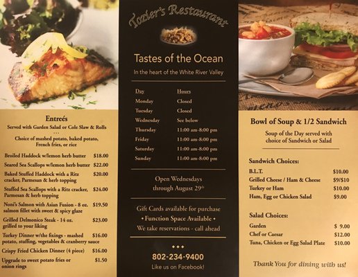 Menu photo 4 Tozier's Restaurant Bethel, VT