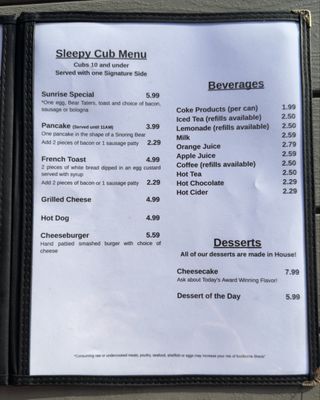 Menu photo 4 Snoring Bear Diner Walland, TN Menu photo 4 Snoring Bear Diner Walland, TN