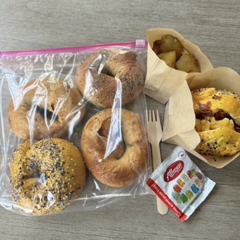 Baltik's Bagel - lemon pepper, softie everything, bacon, honey crunch all yummy, next to Smokeshow, potatoes and some gummy bears with the order - Bagels Near Me - Richmond, Virginia Baltik's Bagel - lemon pepper, softie everything, bacon, honey crunch all yummy, next to Smokeshow, potatoes and some gummy bears with the order - Bagels Near Me - Richmond, Virginia