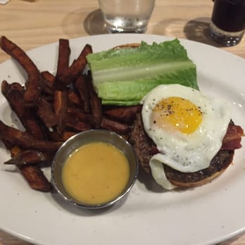 Doc B's Restaurant + Bar - Wedge burger, tasted nothing but the bleu cheese. Sweet potato fries were better than most places. - New American Near Me - Chicago, Illinois